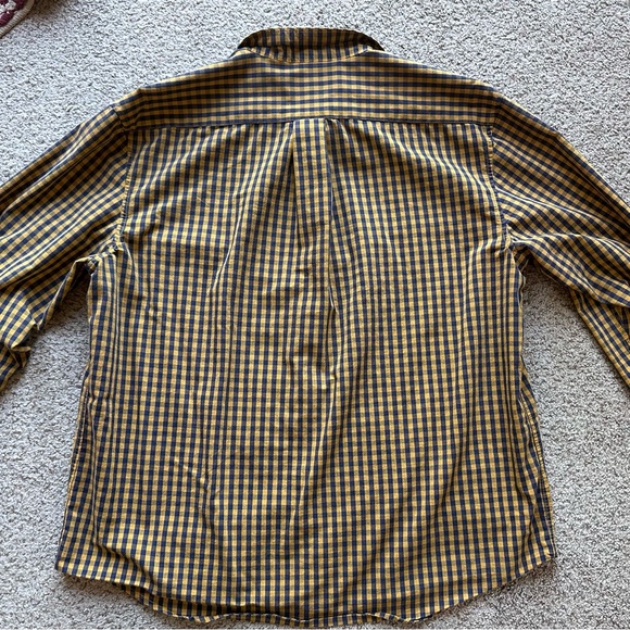 Knox & Lane Men’s Slim Fit Gingham Check Shirt – Navy/Yellow – Size L - Picture 3 of 7
